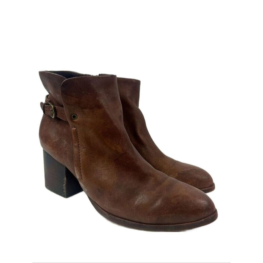 Isola Orlinda Brown Leather Mid-Heel Women's Ankle Boots